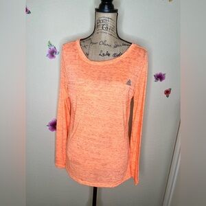 Adidas Lightweight Heathered Orange Top